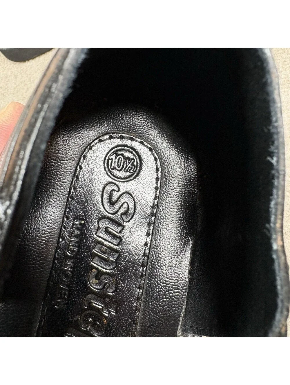 Sunsteps Shoes Black Leather Hand Woven Sandals Slip On Mens Size 10.5